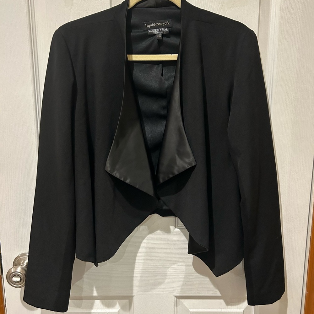 A Pea in a Pod Black Maternity Open-Front Jacket size Large